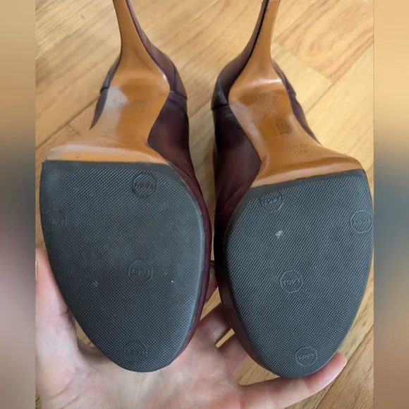 Gucci Womens High Heel Burgundy Leather Lace up Size 39 ( US 9) - Picture 3 of 8